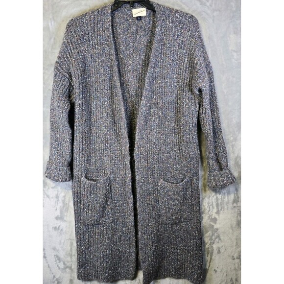 Universal Thread Sweaters - Universal Thread Cardigan Women XL Blue Gray Open Front Knit Pockets Wool Blend